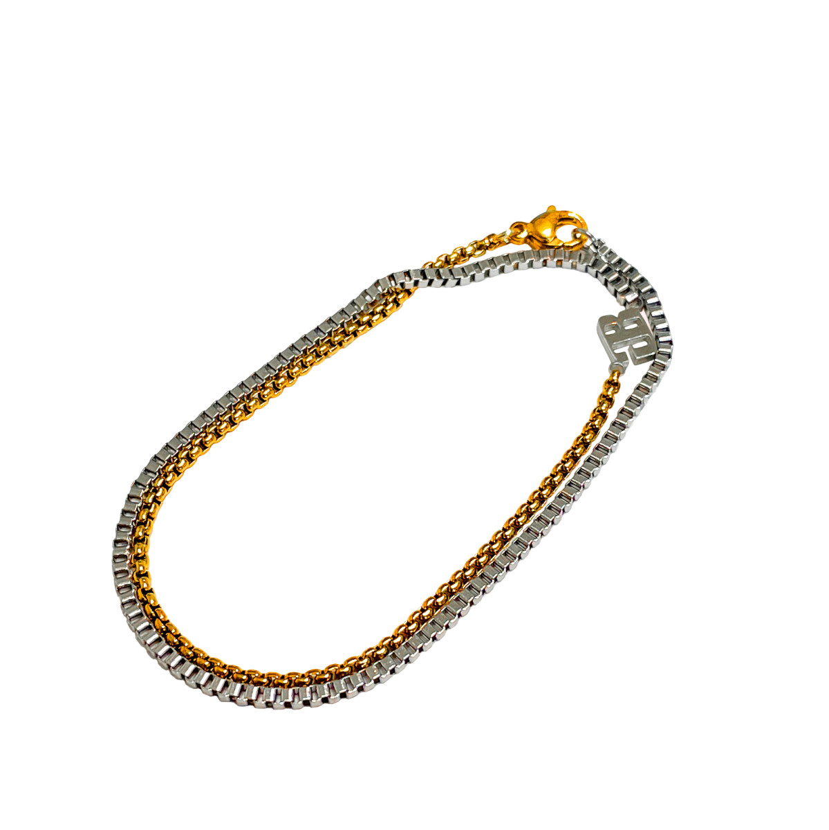 Mixed Chain Double Layer Braceret  Gold